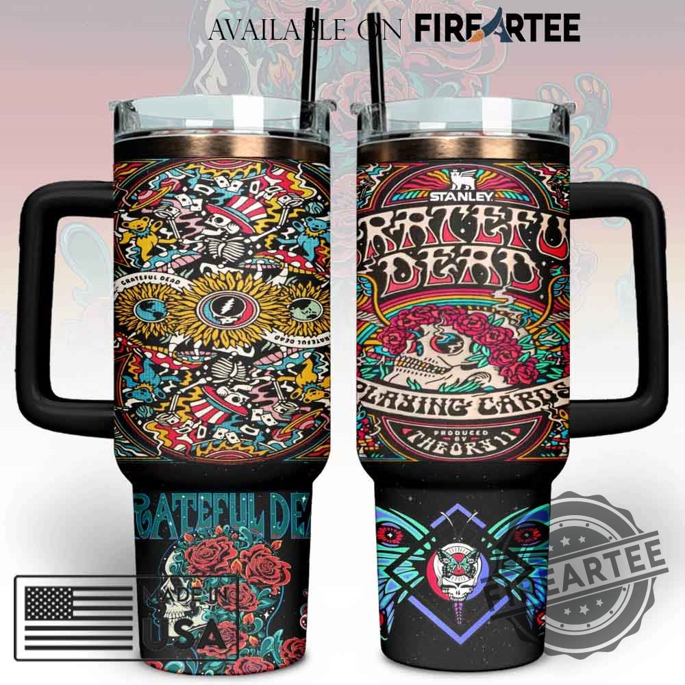 Grateful Dead Colorful Design Stanley Cup Hippie Fan 5 Grateful Dead Colorful Design Stanley Cup Hippie Fan