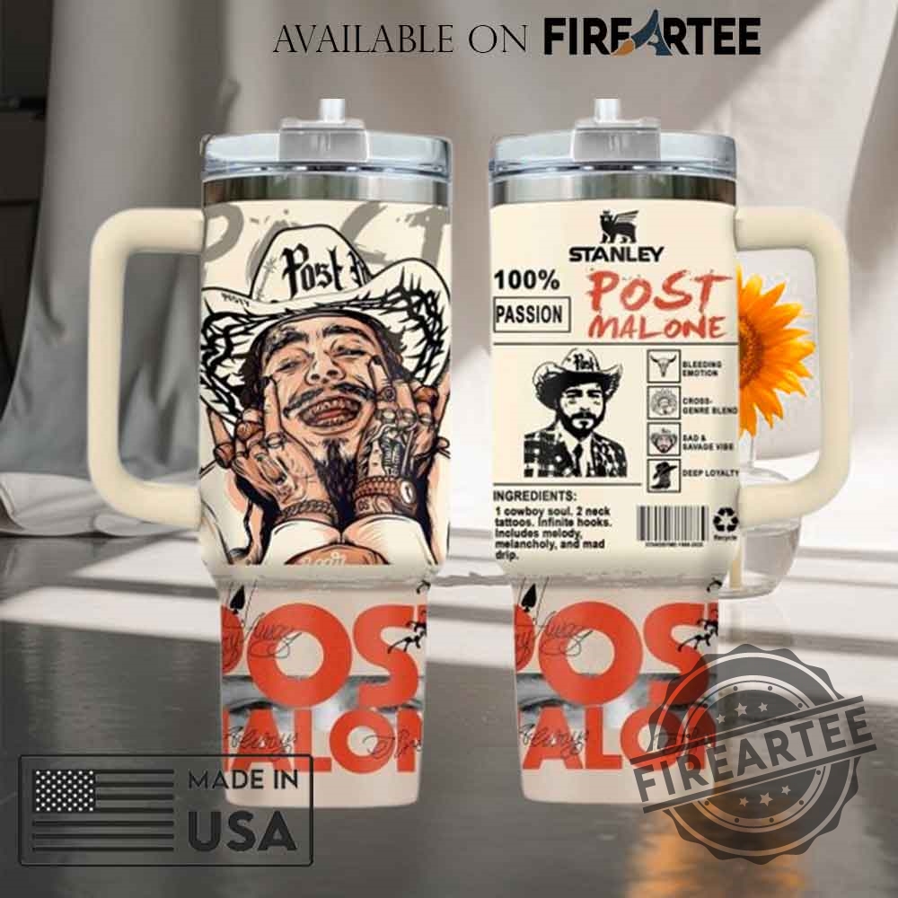 Post Malone Cowboy Soul 2025 Gift For Fans Stanley Tumbler
