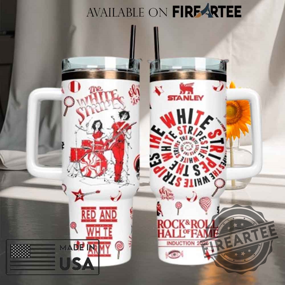 The White Stripes X Rock N Roll Hall Of Fame Special Tumbler 40Oz With Handle