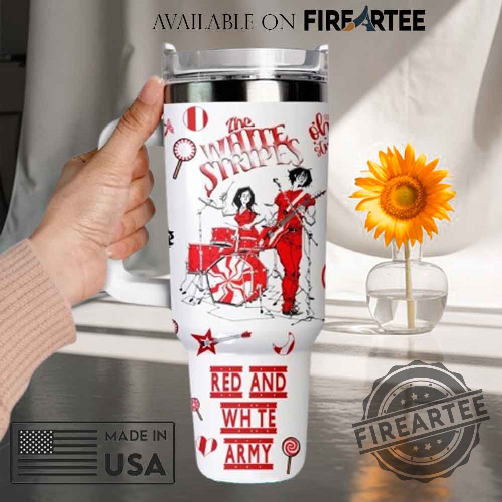 The White Stripes X Rock N Roll Hall Of Fame Special Tumbler 40Oz With Handle 3 The White Stripes x Rock n Roll Hall of Fame Special Tumbler 40oz with Handle