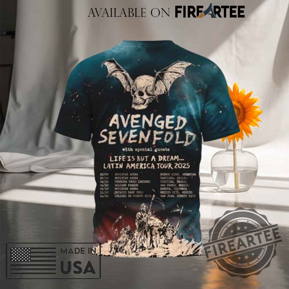 Avenged Sevenfold Latin America Tour 2025 Tshirt 5 Avenged Sevenfold Latin America Tour 2025 T-shirt