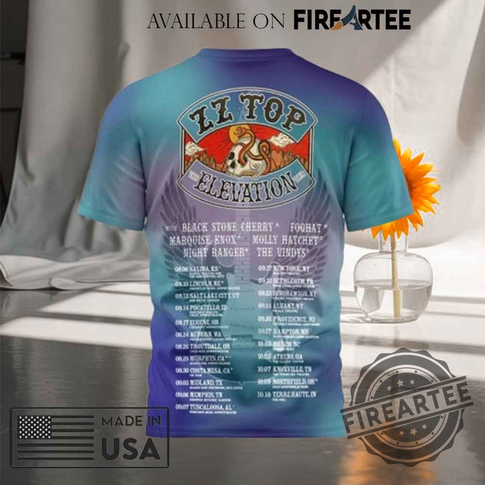 Zz Top The Elevation Tour 2025 Tshirt 5 ZZ Top The Elevation Tour 2025 T-shirt
