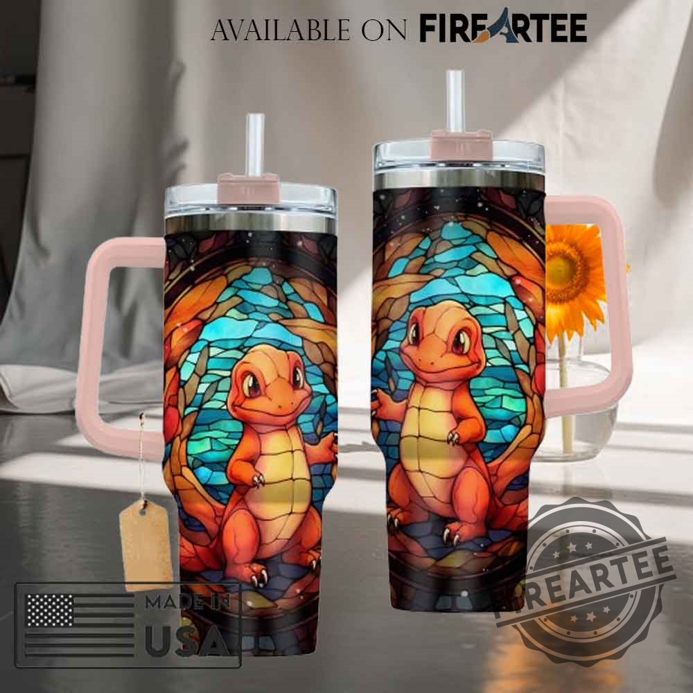 Pokemon Charmander Travel Mug Stained Glass Effect Stainless Steel Tumbler 5 Pokemon Charmander Travel Mug Stained Glass Effect Stainless Steel Tumbler