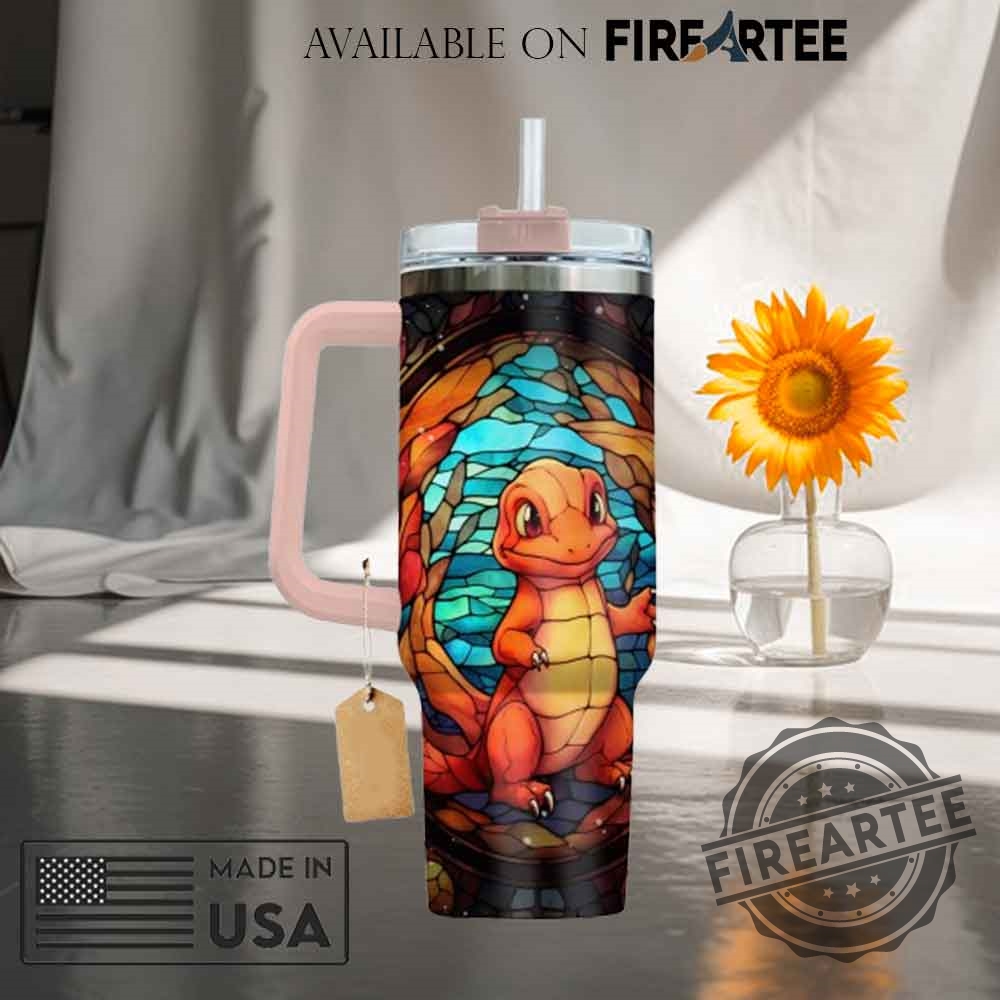 Pokemon Charmander Travel Mug Stained Glass Effect Stainless Steel Tumbler 7 Pokemon Charmander Travel Mug Stained Glass Effect Stainless Steel Tumbler