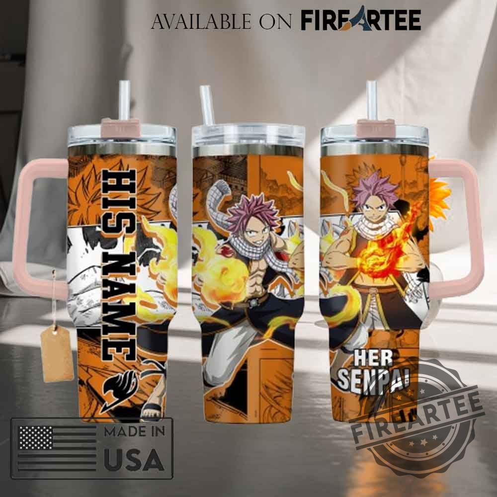 Natsu Dragneel Fairy Tail Anime Custom Tumbler With Handle