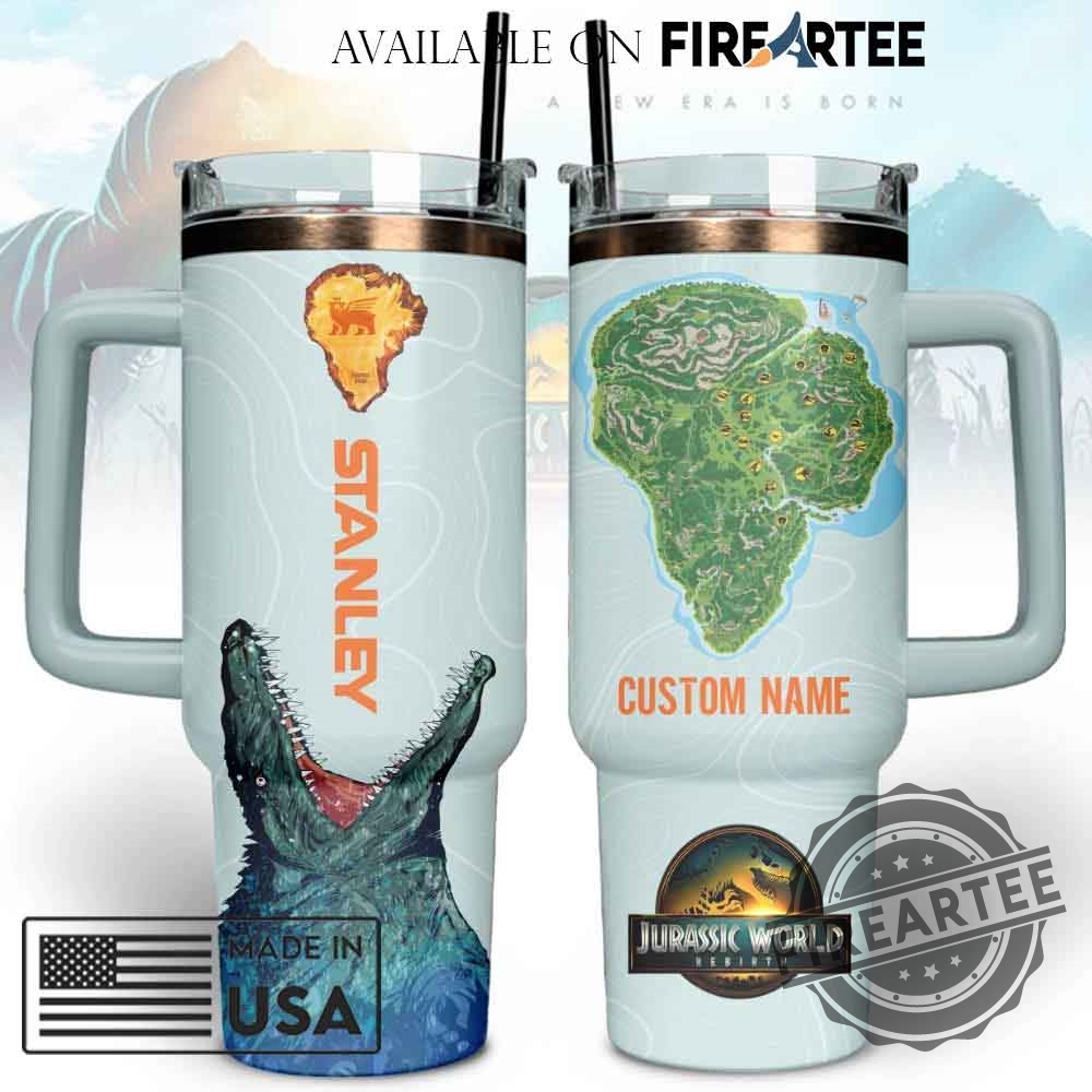 Jurassic World Map Insulated Tumbler Custom Name Travel Mug 4 Jurassic World Map Insulated Tumbler Custom Name Travel Mug