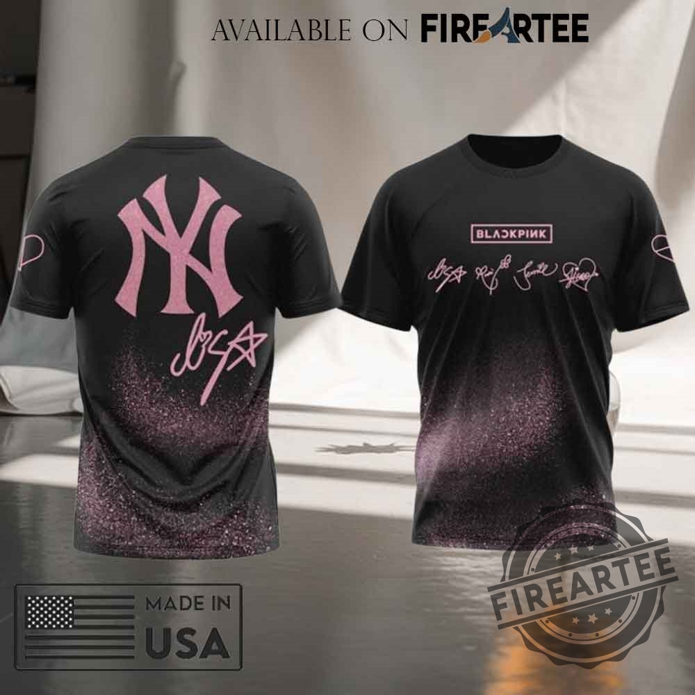 NY Yankees x Blackpink Lisa Signature 2025 T-shirt 5 NY Yankees x Blackpink Lisa Signature 2025 T-shirt