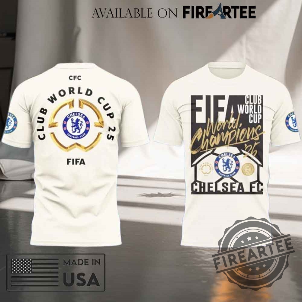 Official Chelsea Fc Fifa Club World Cup Champions Cream Tshirt