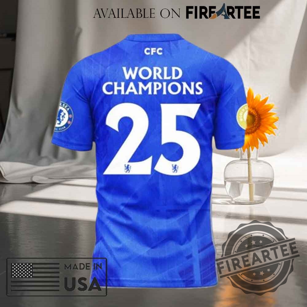 Chelsea FC Fifa Club World Tour Champions 2025 Blue T-shirt 5 Chelsea FC Fifa Club World Tour Champions 2025 Blue T-shirt