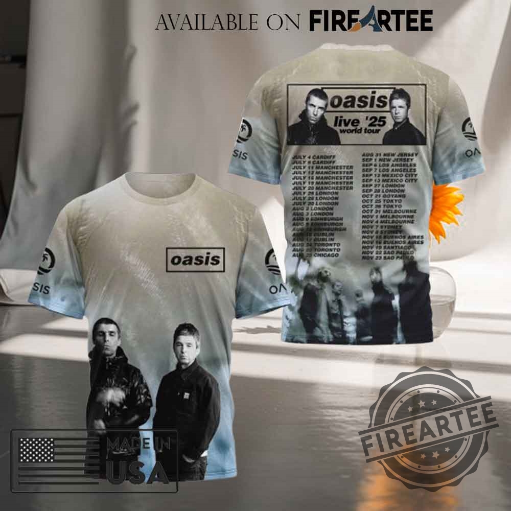 "Celebrate 2025 Champions with Chelsea, Jannik Sinner, and Linkin Park Tees" 8 Oasis Live World Tour 2025 All Over Print Tshirt