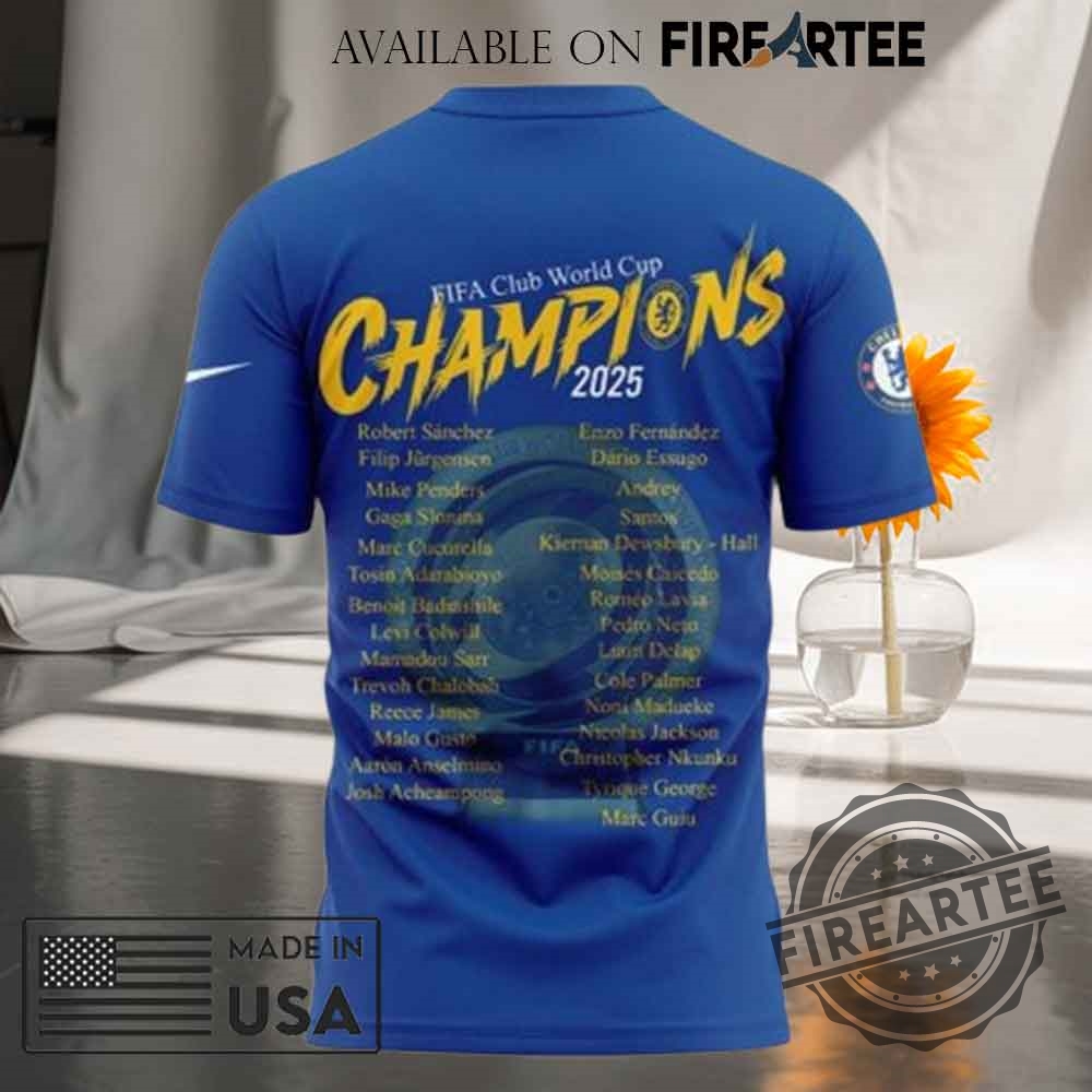 Chelsea Fc Fifa Club World Cup 2025 Champions Blue Tshirt Double Sided 6 Chelsea FC Fifa Club World Cup 2025 Champions Blue T-shirt Double Sided