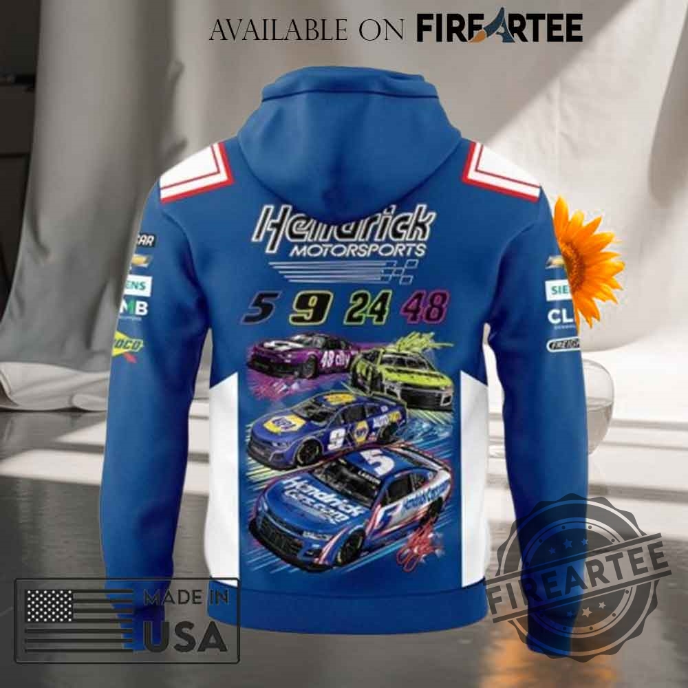 Hendrick Motorsports Team Collection Blue Hoodie Shirt 8 Hendrick Motorsports Team Collection Blue Hoodie Shirt