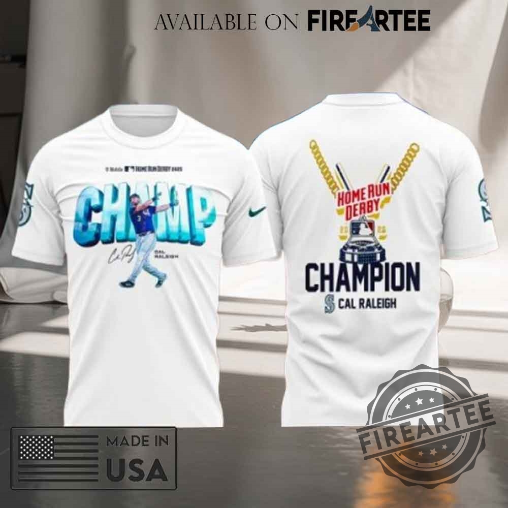 "Top 5 Must-Have 2025 World Tour and Sports Fan T-Shirts" 14 Cal Raleigh Seattle Mariners 2025 Home Run Derby Champion Hoodie
