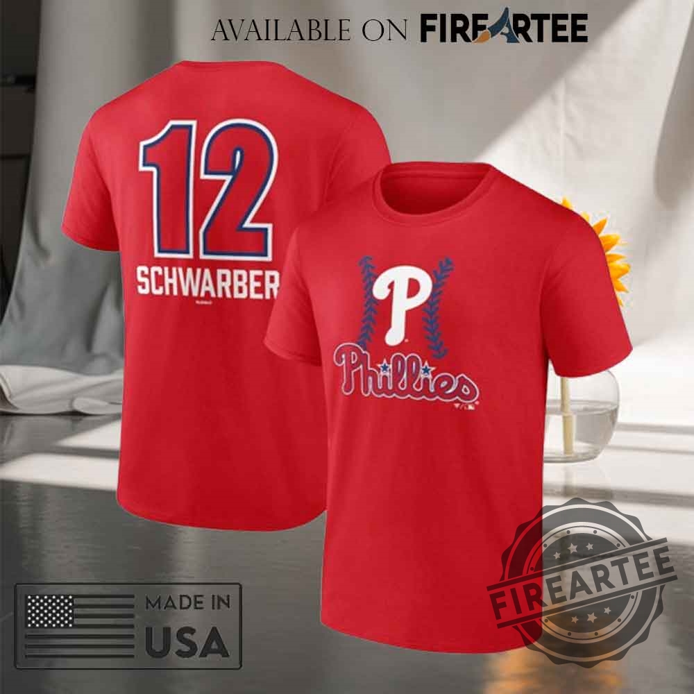 "Must-Have 2025 T-Shirts: Lynyrd Skynyrd, Tottenham, Yungblud, Bad Bunny" 12 Philadelphia Phillies Kyle Schwarber Red Fastball Player Tshirt