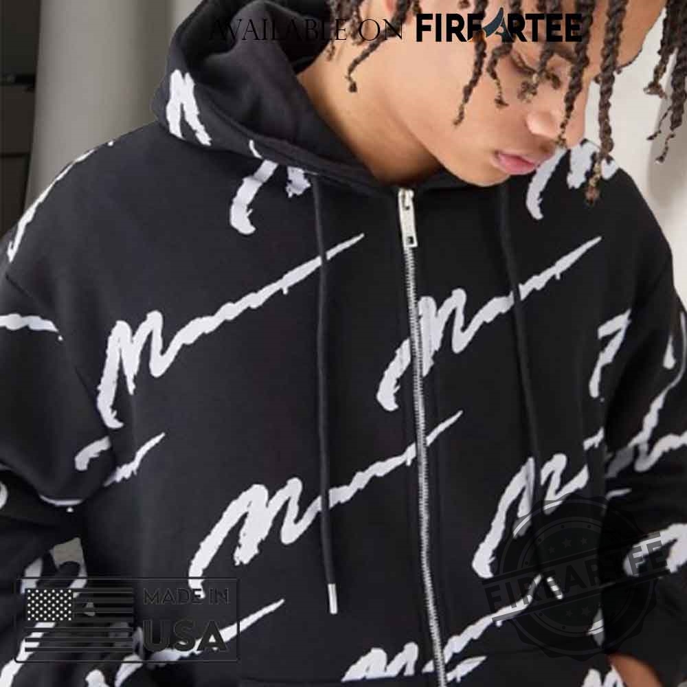 Boohooman Signature Black All Over Print Hoodie 4 Boohooman Signature Black All Over Print Hoodie