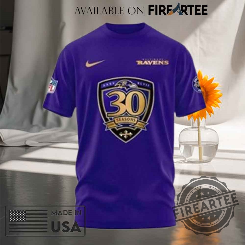 Baltimore Ravens 30Th Season Game Tshirt 6 Baltimore Ravens 30th Season Game T-shirt
