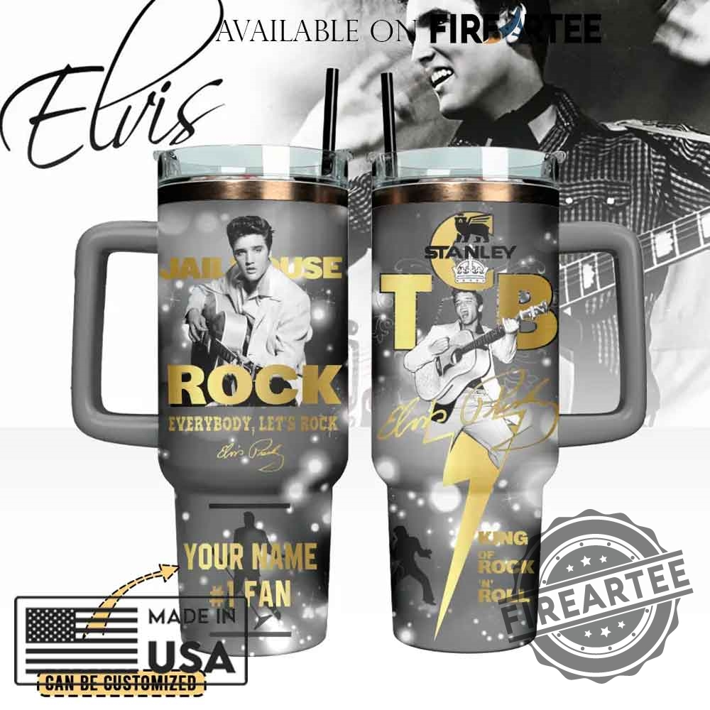 Customizable Elvis Presley Stanley Tumbler Personalized King Of Rock Fan Gift