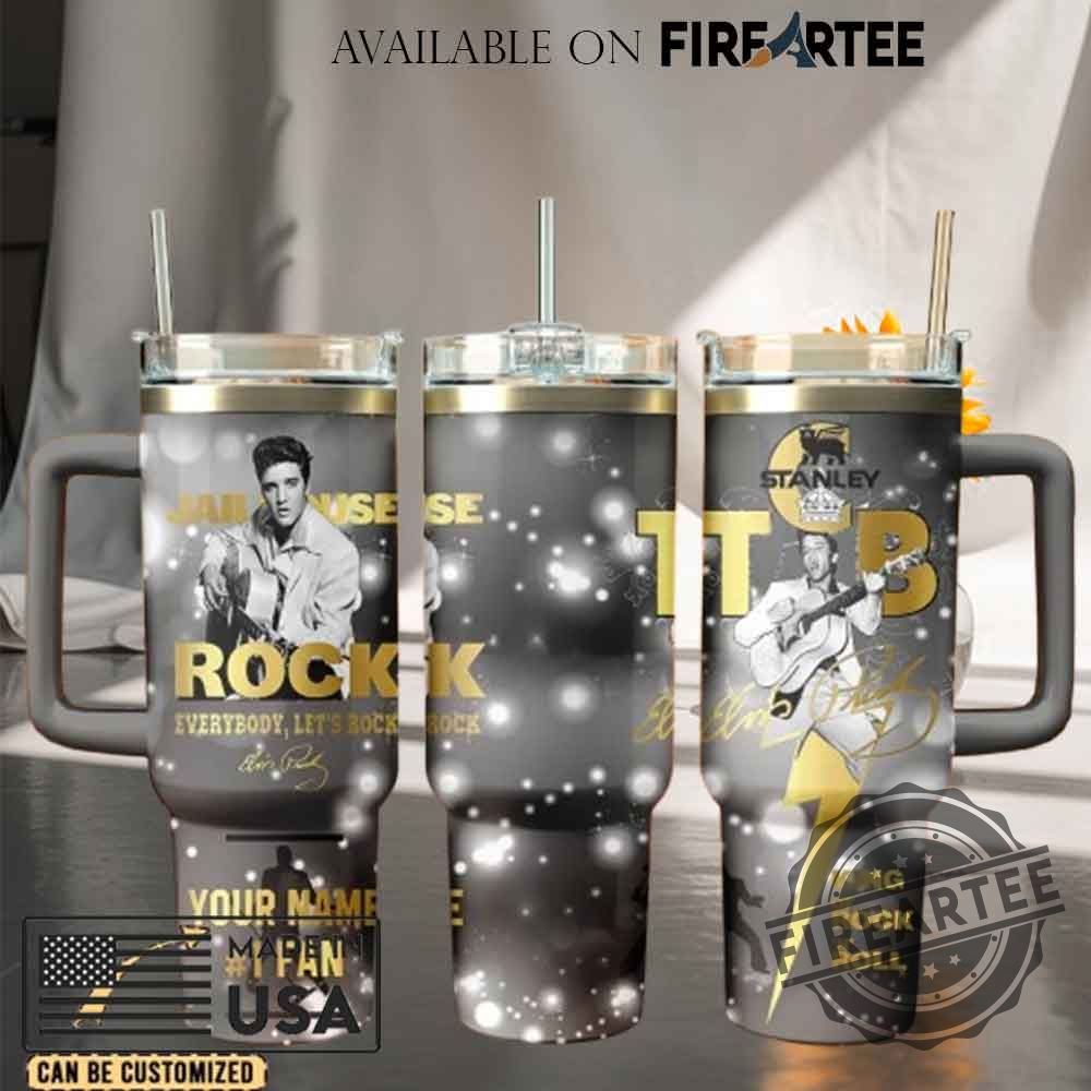 Customizable Elvis Presley Stanley Tumbler Personalized King Of Rock Fan Gift 4 Customizable Elvis Presley Stanley Tumbler - Personalized King of Rock Fan Gift