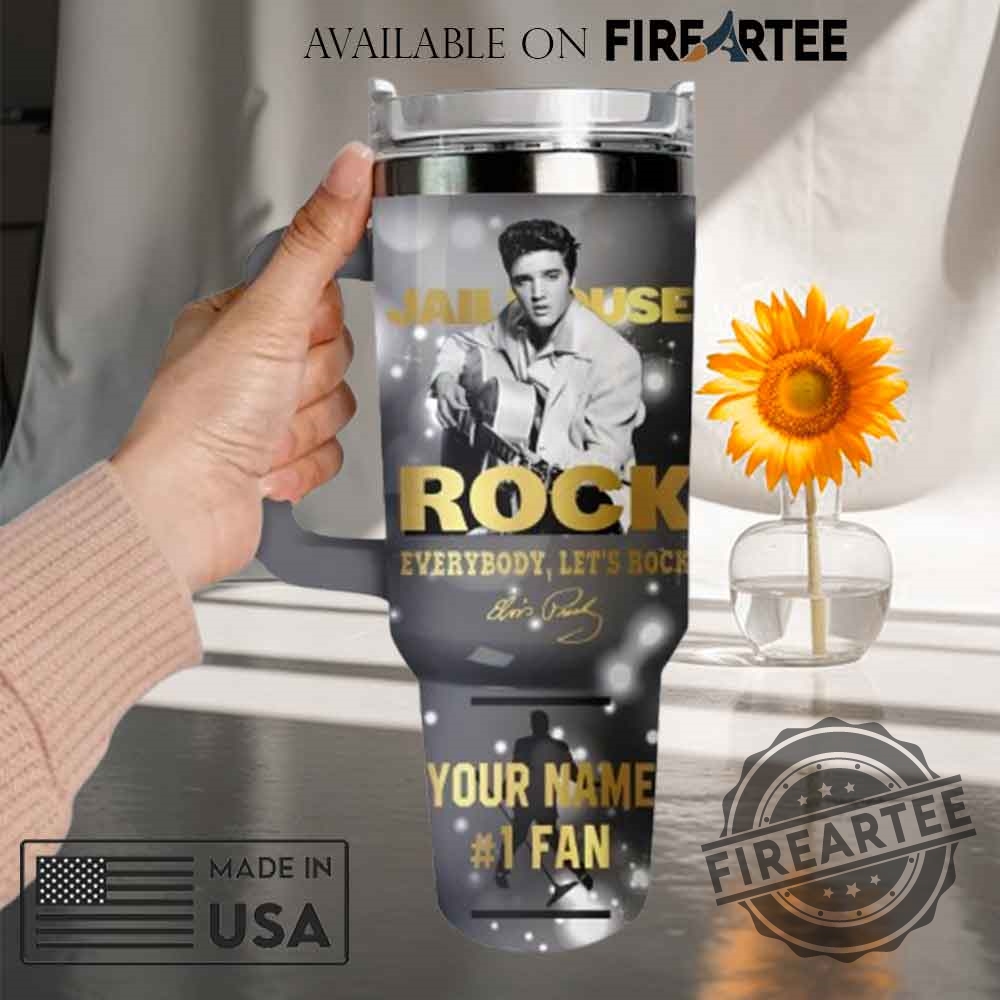 Customizable Elvis Presley Stanley Tumbler Personalized King Of Rock Fan Gift 5 Customizable Elvis Presley Stanley Tumbler - Personalized King of Rock Fan Gift