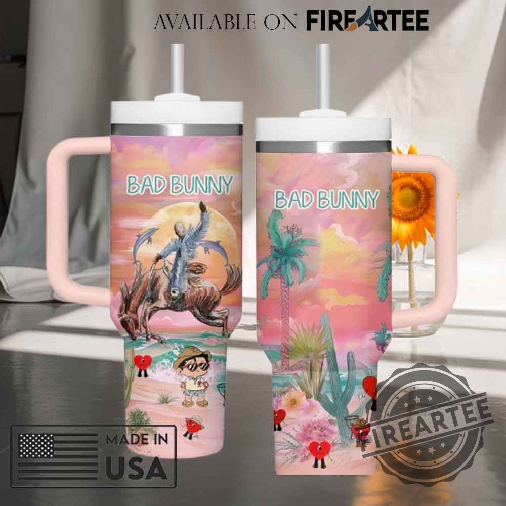 Bad Bunny Un Verano Sin Ti Style Insulated Tumbler With Handle