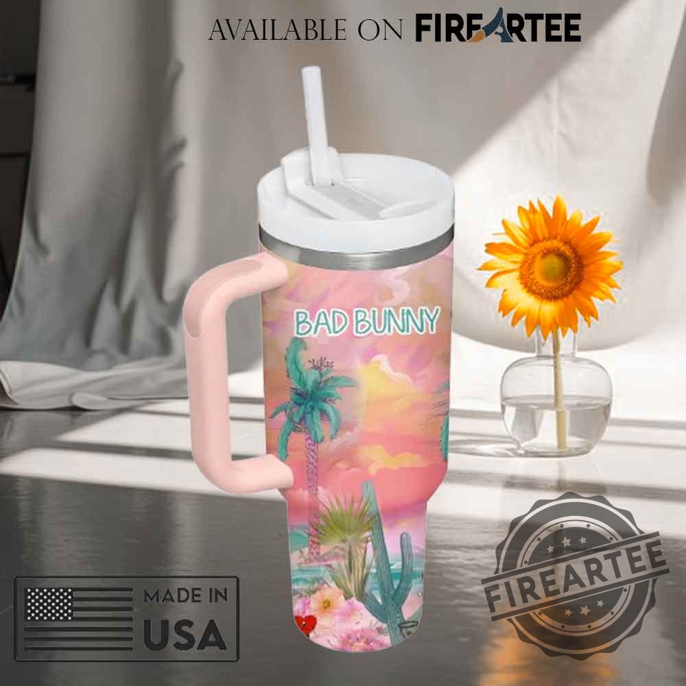Bad Bunny Un Verano Sin Ti Style Insulated Tumbler With Handle 3 Bad Bunny Un Verano Sin Ti Style Insulated Tumbler With Handle