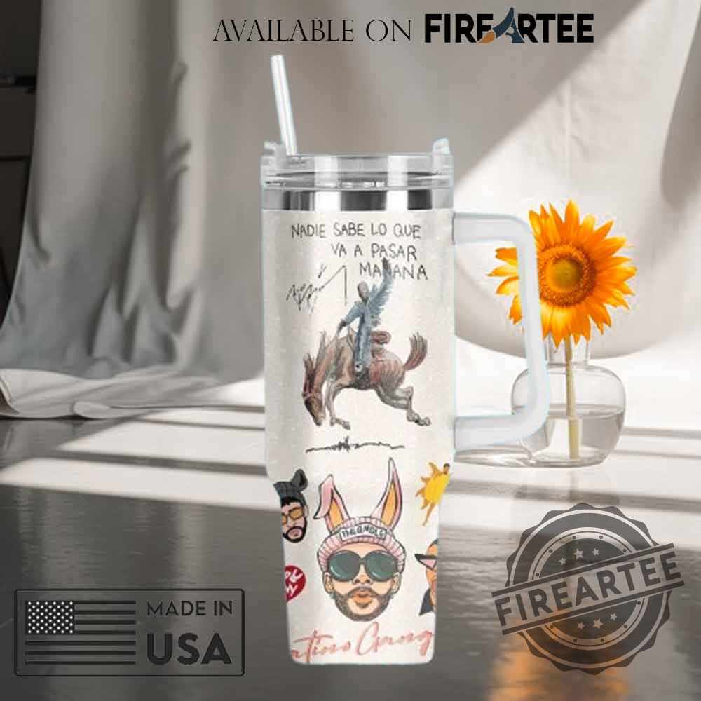 Official Bad Bunny Logo Insulated Travel Mug Rainbow Bunny Design 3 Official Bad Bunny Logo Insulated Travel Mug Rainbow Bunny Design