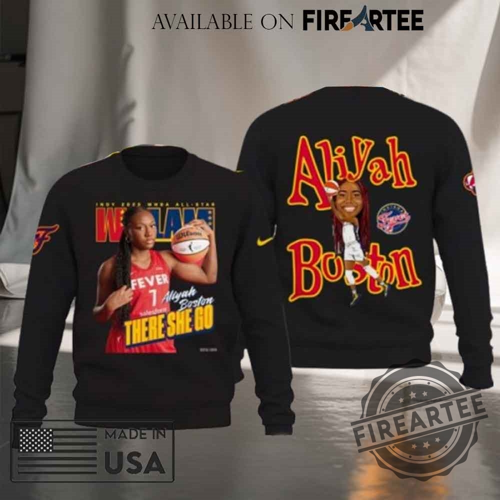 Aliyah Boston Indy 2025 Wnba All Star Wslam There She Go Indiana Fever Tshirt 4 Aliyah Boston Indy 2025 WNBA All Star WSLAM There She Go Indiana Fever T-shirt