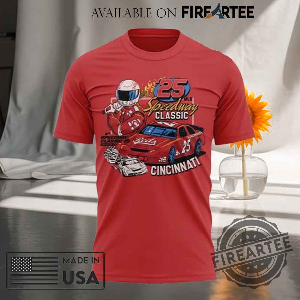 Cincinnati Reds Mlb Speedway Classic 2025 Tshirt 4 Cincinnati Reds MLB Speedway Classic 2025 T-shirt