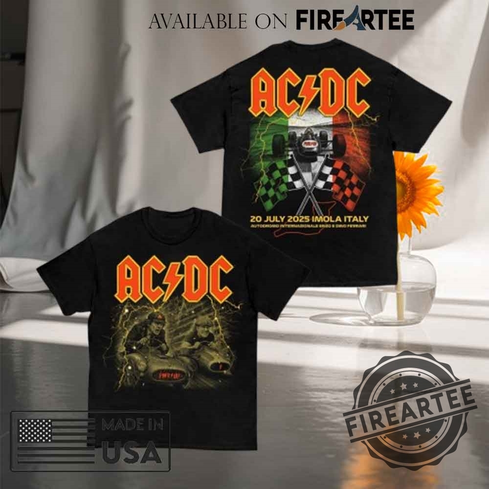 Ac Dc Imola Italy Tour Tshirt Double Sided