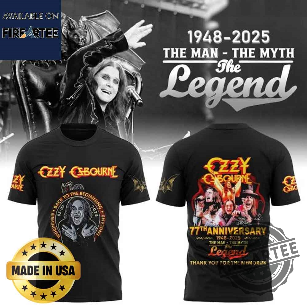 Ozzy Osbourne 77Th Anniversary 1948 2025 Memories Tshirt Hoodie