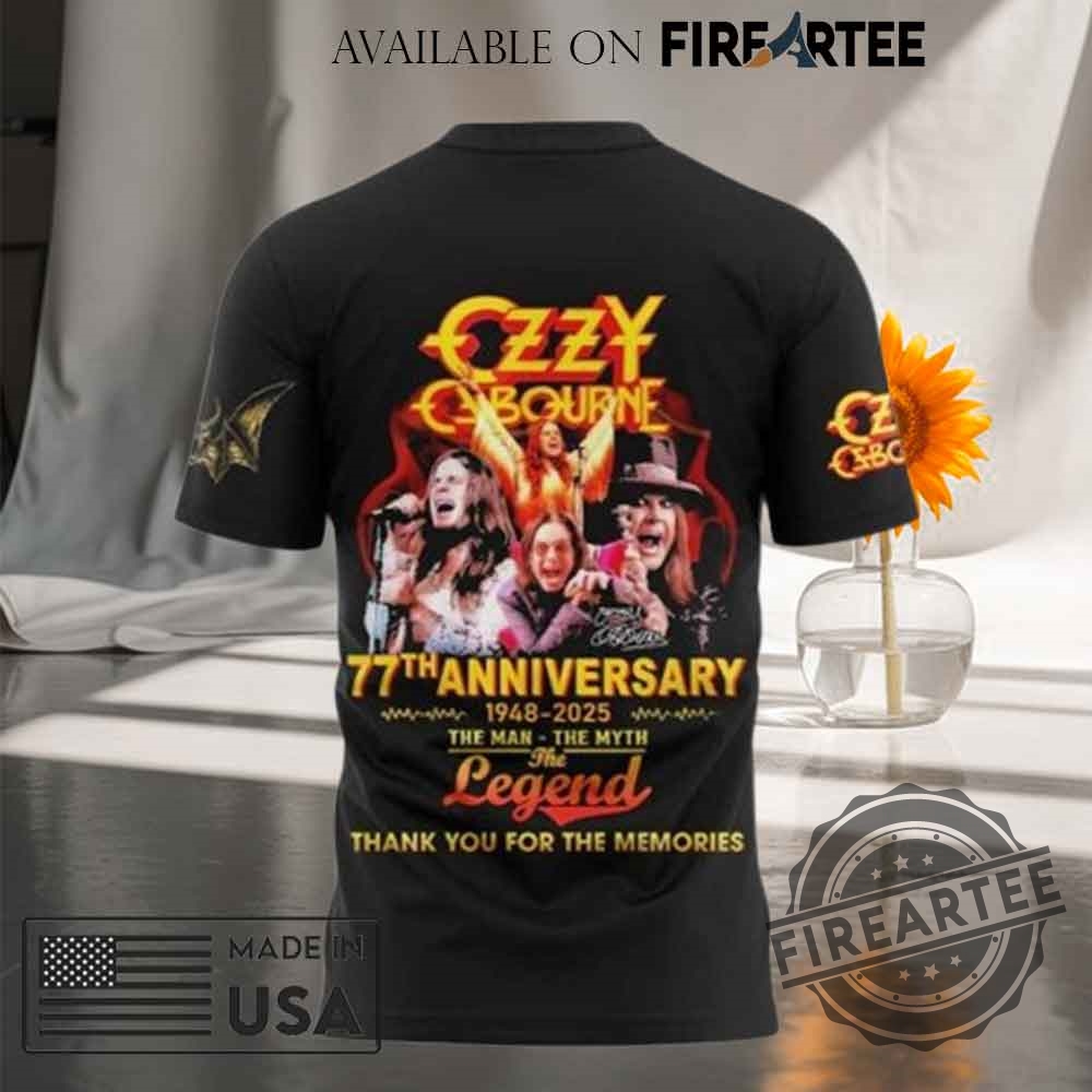 Ozzy Osbourne 77Th Anniversary 1948 2025 Memories Tshirt Hoodie 7 Ozzy Osbourne 77th Anniversary 1948 2025 Memories T-shirt Hoodie
