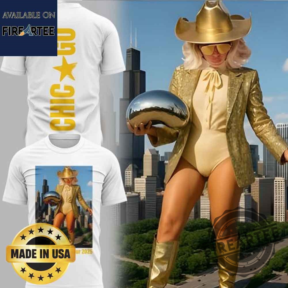Beyoncé Cowboy Carter Tour X Chicago 2025 White Tshirt