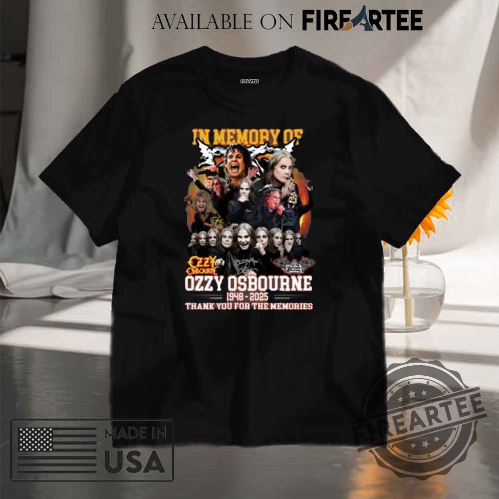 Inmemory Of Ozzy Osbourne 1948 2025 Thank You For The Memories Tshirt