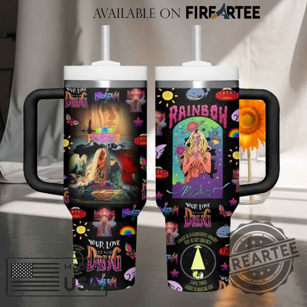 Kesha Rainbow And Your Love Is My Drug Custom Stanley Tumbler 4 Kesha Rainbow and Your Love Is My Drug Custom Stanley Tumbler