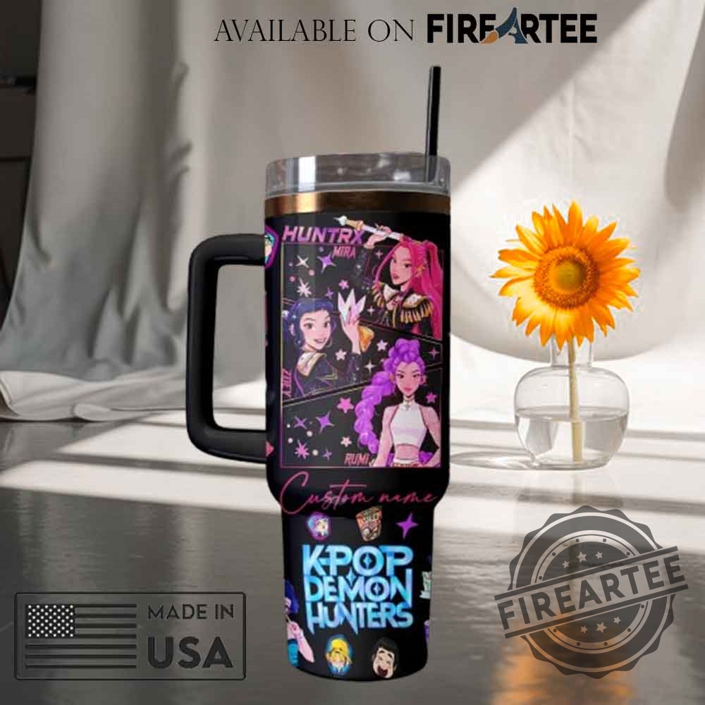 K-Pop Demon Hunters Custom Black Stanley Tumbler with Handle Personalized Anime Waifu Drinkware 5 K-Pop Demon Hunters Custom Black Stanley Tumbler with Handle Personalized Anime Waifu Drinkware