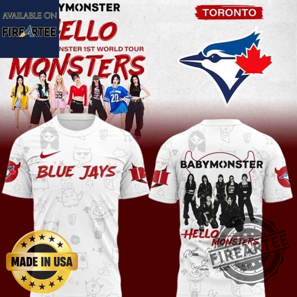 Babymonster 1St World Tour 2025 X Toronto Blue Jays Signature Tshirt Hoodie