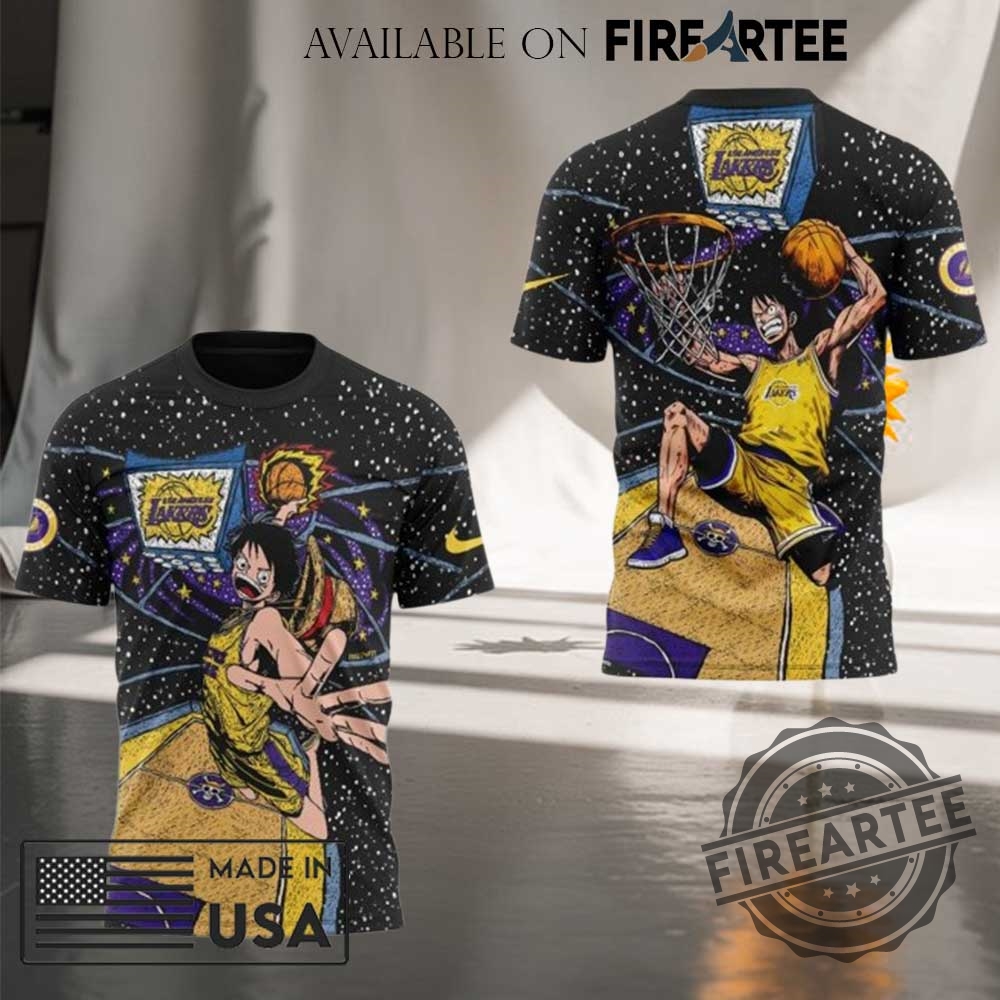 Los Angeles Lakers One Piece Monkey D.Luffy Tshirt Hoodie