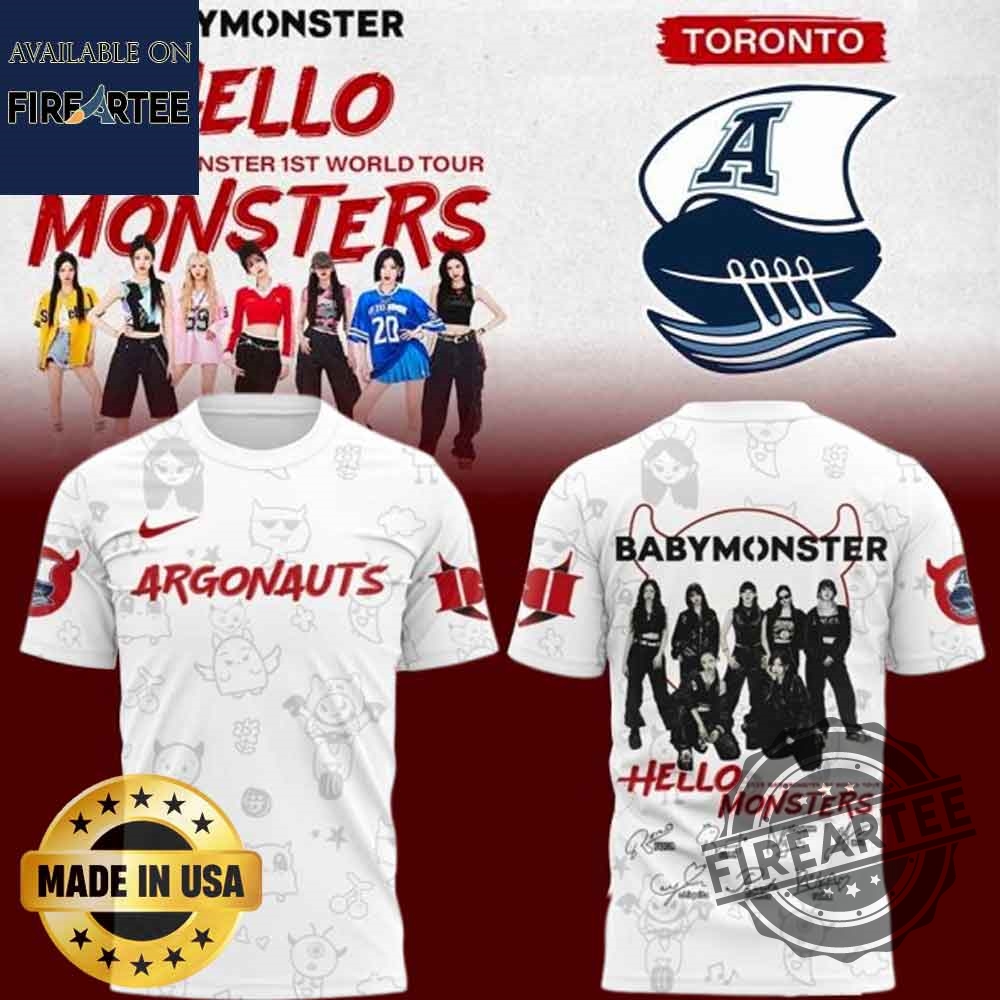 Babymonster 1St World Tour 2025 X Toronto Argonauts Signature Tshirt