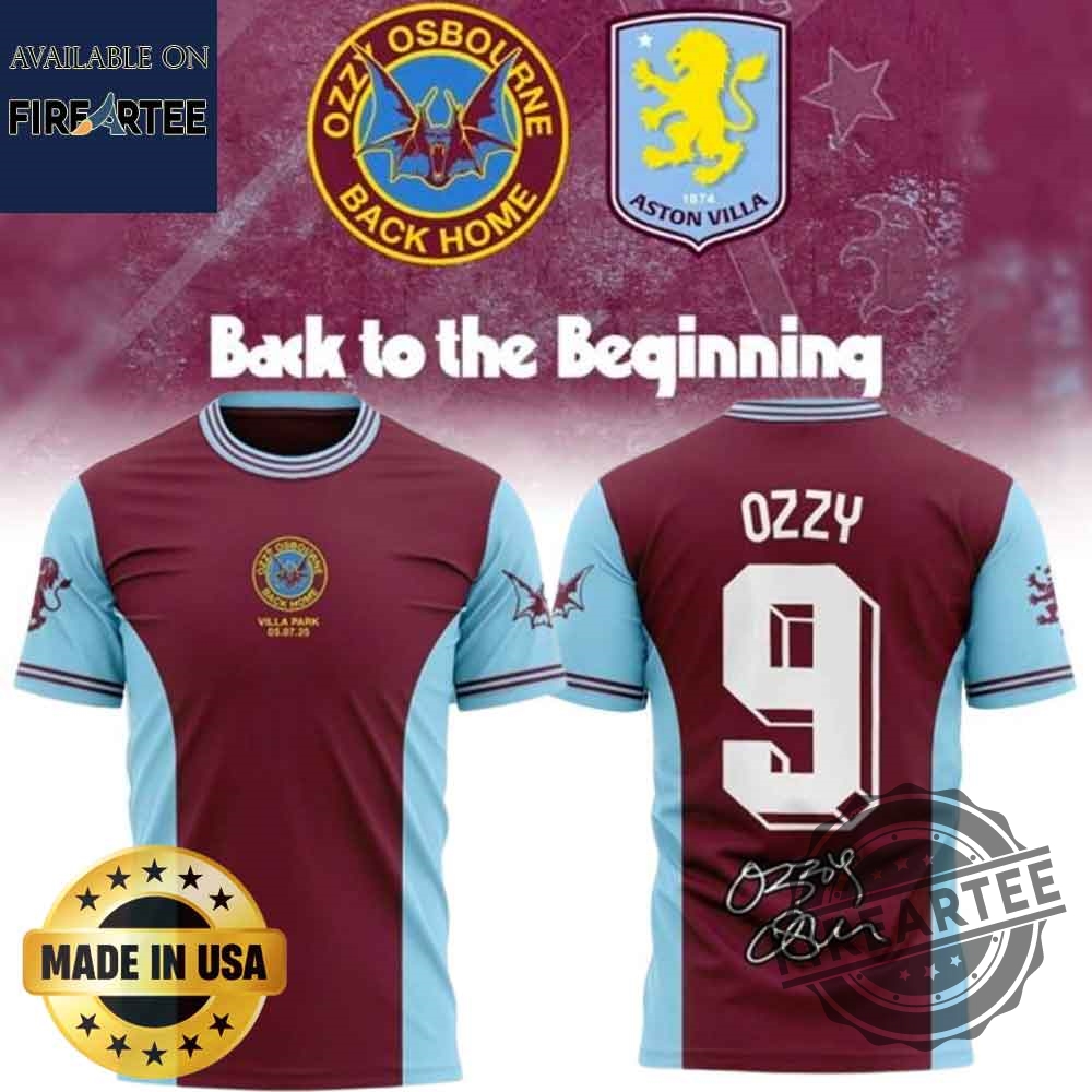 Ozzy Osbourne X Aston Villa Back Home Collection Signature Tshirt