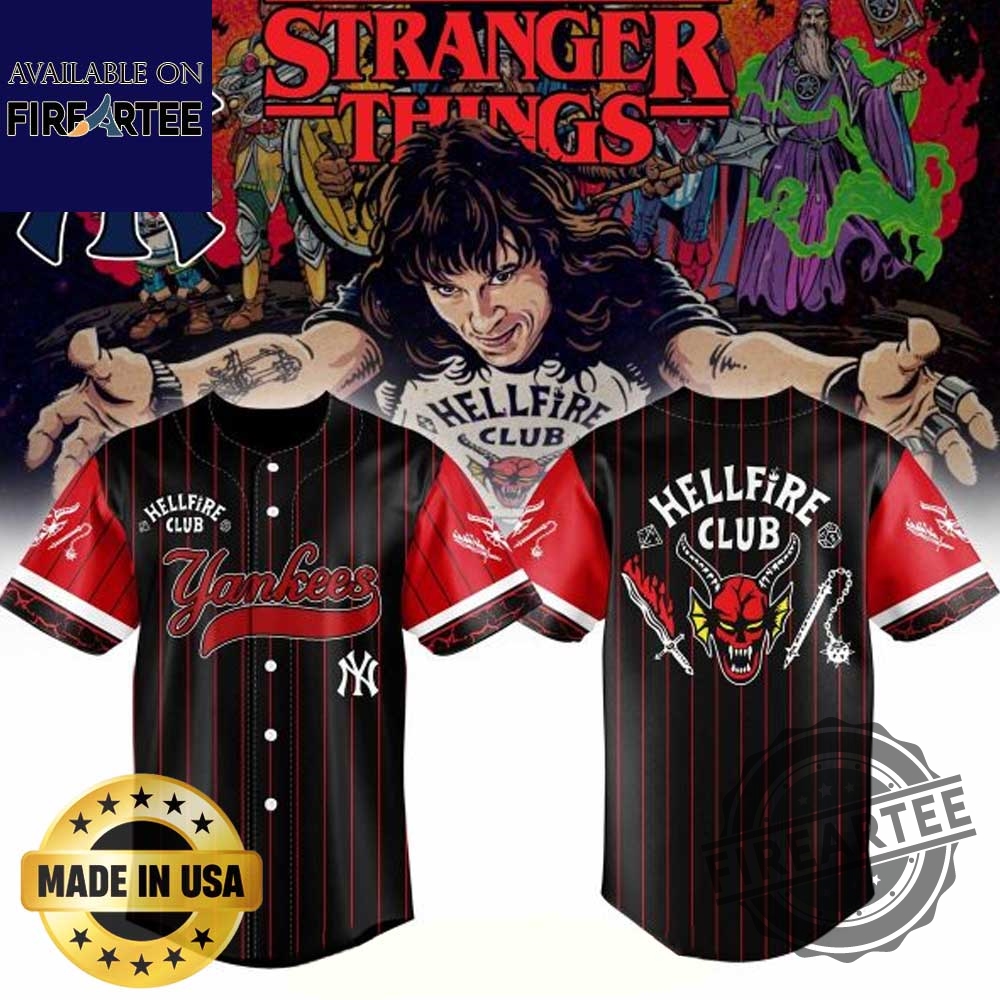 New York Yankees Hellfire Club Stranger Things 5 Jersey