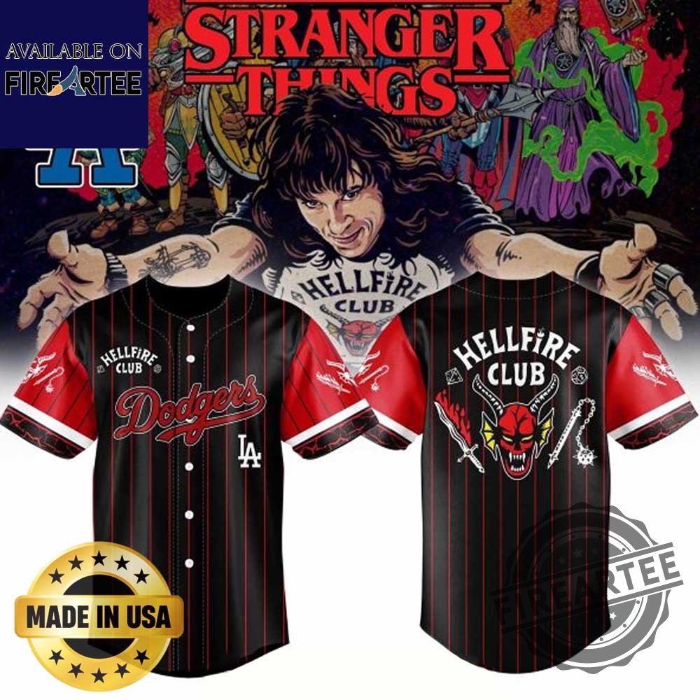 Los Angeles Dodgers Hellfire Club Stranger Things 5 Jersey