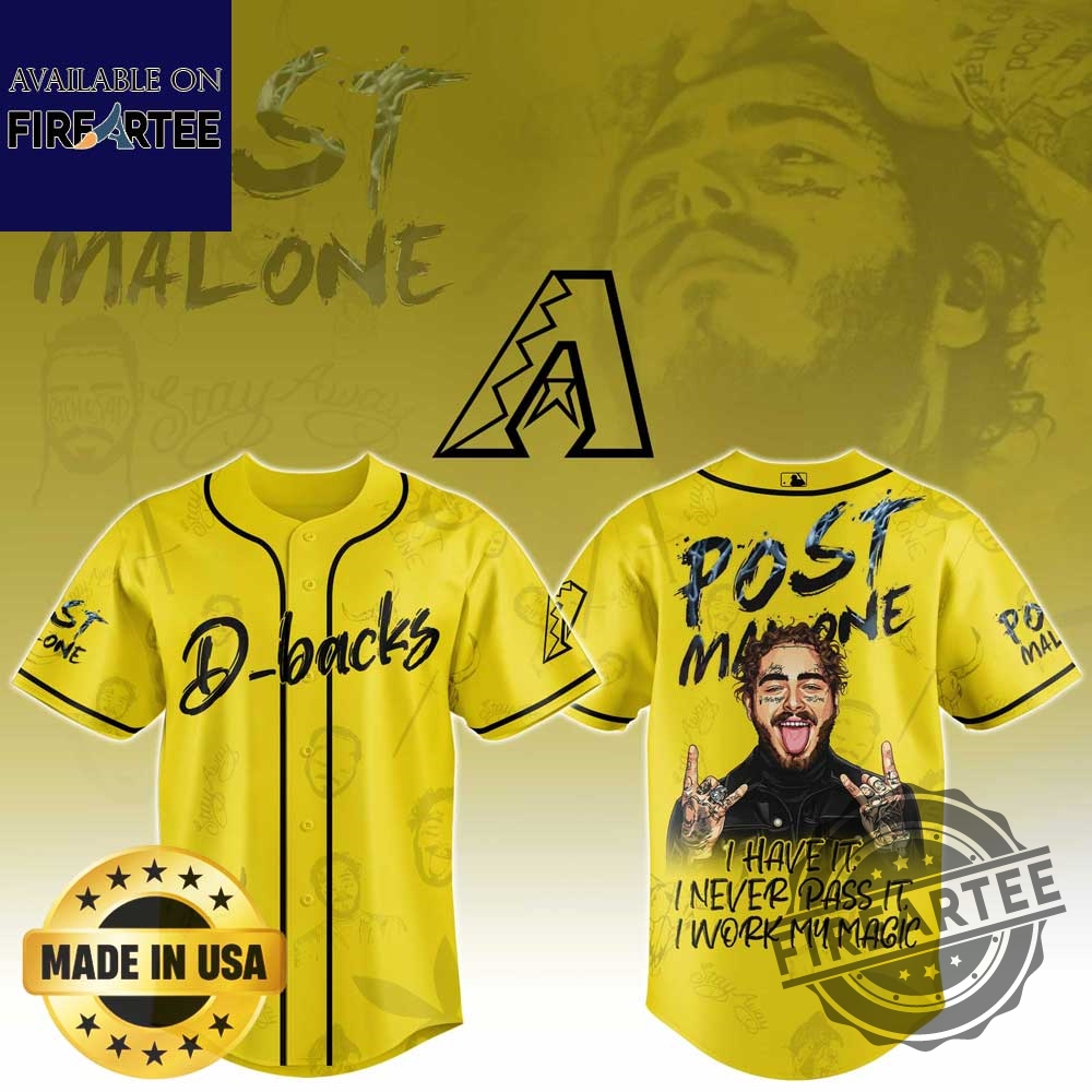 Arizona Diamondbacks Mlb X Post Malone Tour Baseball Jersey