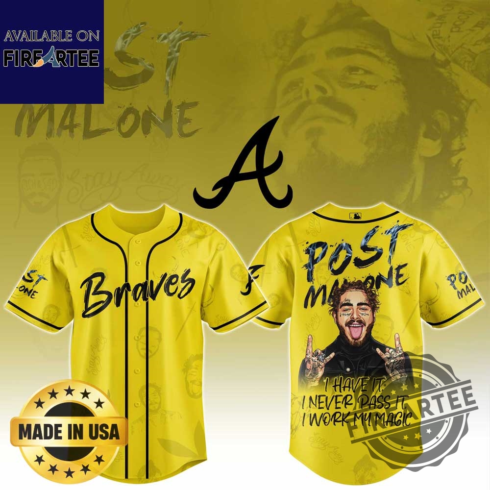 Atlanta Braves Mlb X Post Malone Tour Baseball Jersey