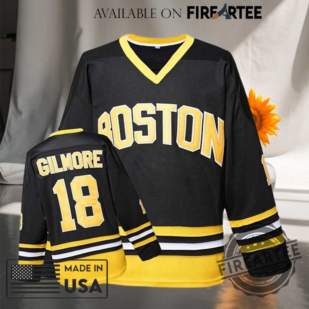 Happy Gilmore 18 Jersey Boston Adam Sandler 1996 Movie Ice Hockey Jersey 5 Happy Gilmore #18 Jersey Boston Adam Sandler 1996 Movie Ice Hockey Jersey