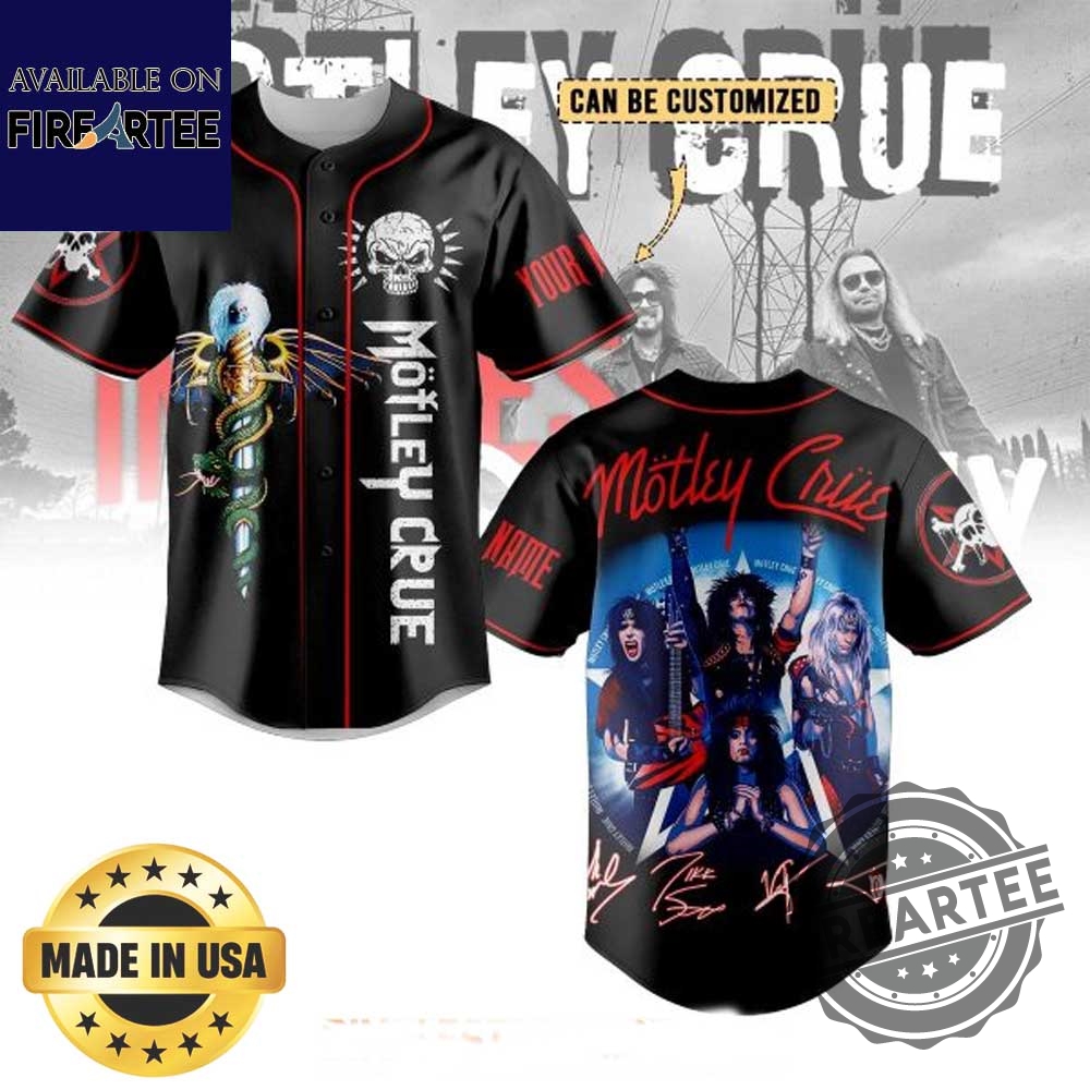 "Top Pop Culture Jerseys: Movie, Music, and Sports Collectibles 2025" 12 Motley Crue Tour 2025 Baseball Jersey