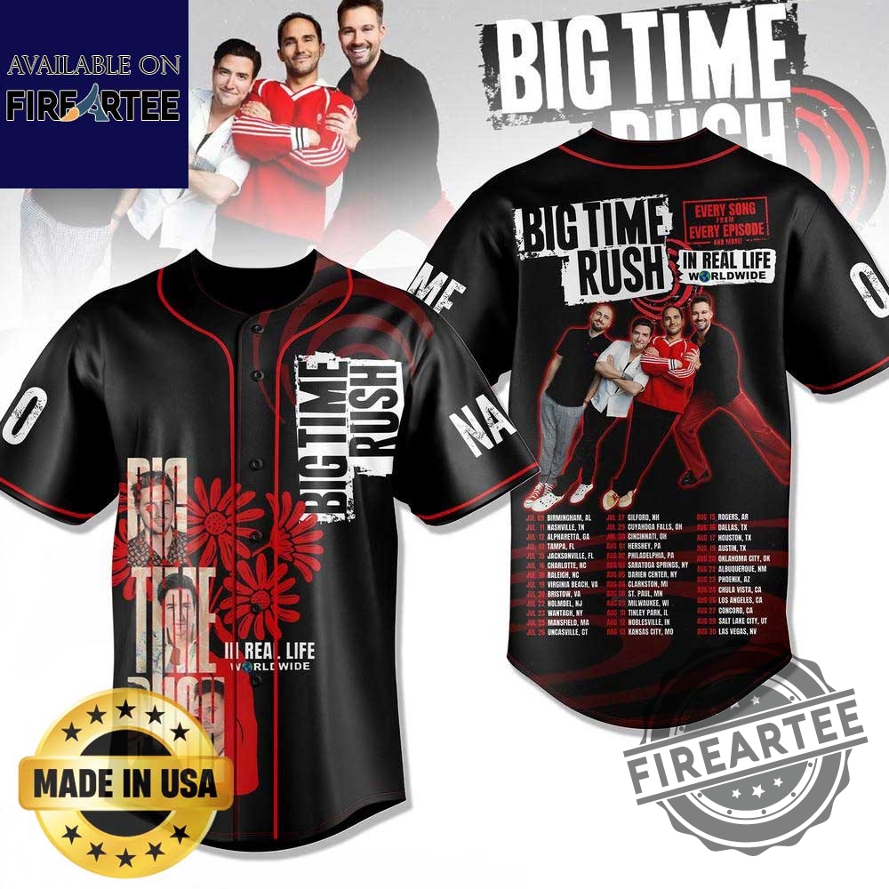 "Top Pop Culture Jerseys: Movie, Music, and Sports Collectibles 2025" 13 Big Time Rush In Real Life Worldwide Tour Baseball Jersey