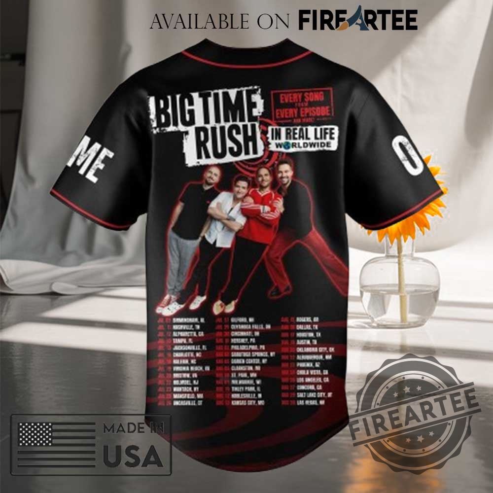 Big Time Rush In Real Life Worldwide Tour Baseball Jersey 3 Big Time Rush In Real Life Worldwide Tour Baseball Jersey
