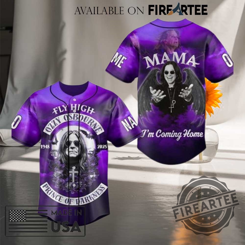 Ozzy Osbourne Mama Im Coming Home Baseball Jersey