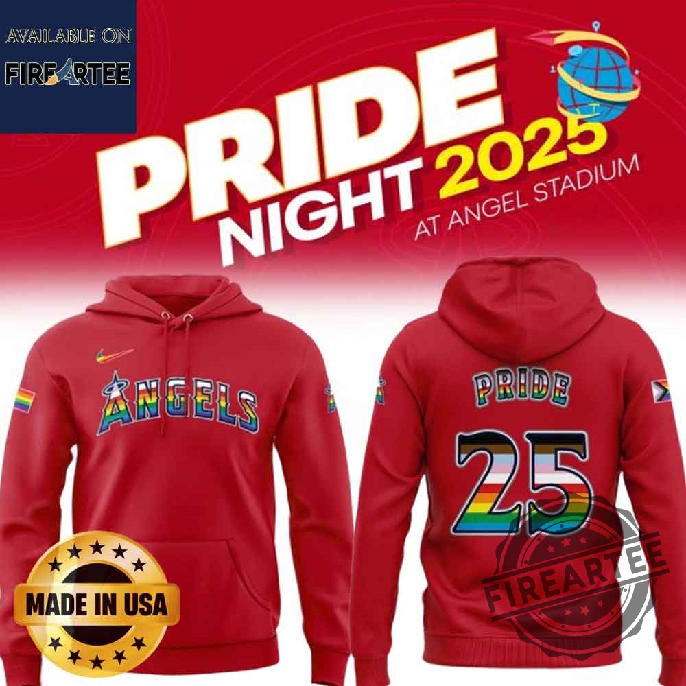 "Top 2025 Sportswear: Yankees, Liberty, Angels, Browns, Mets Apparel" 3 La Angels Pride Night Special Edition Hoodie 2025