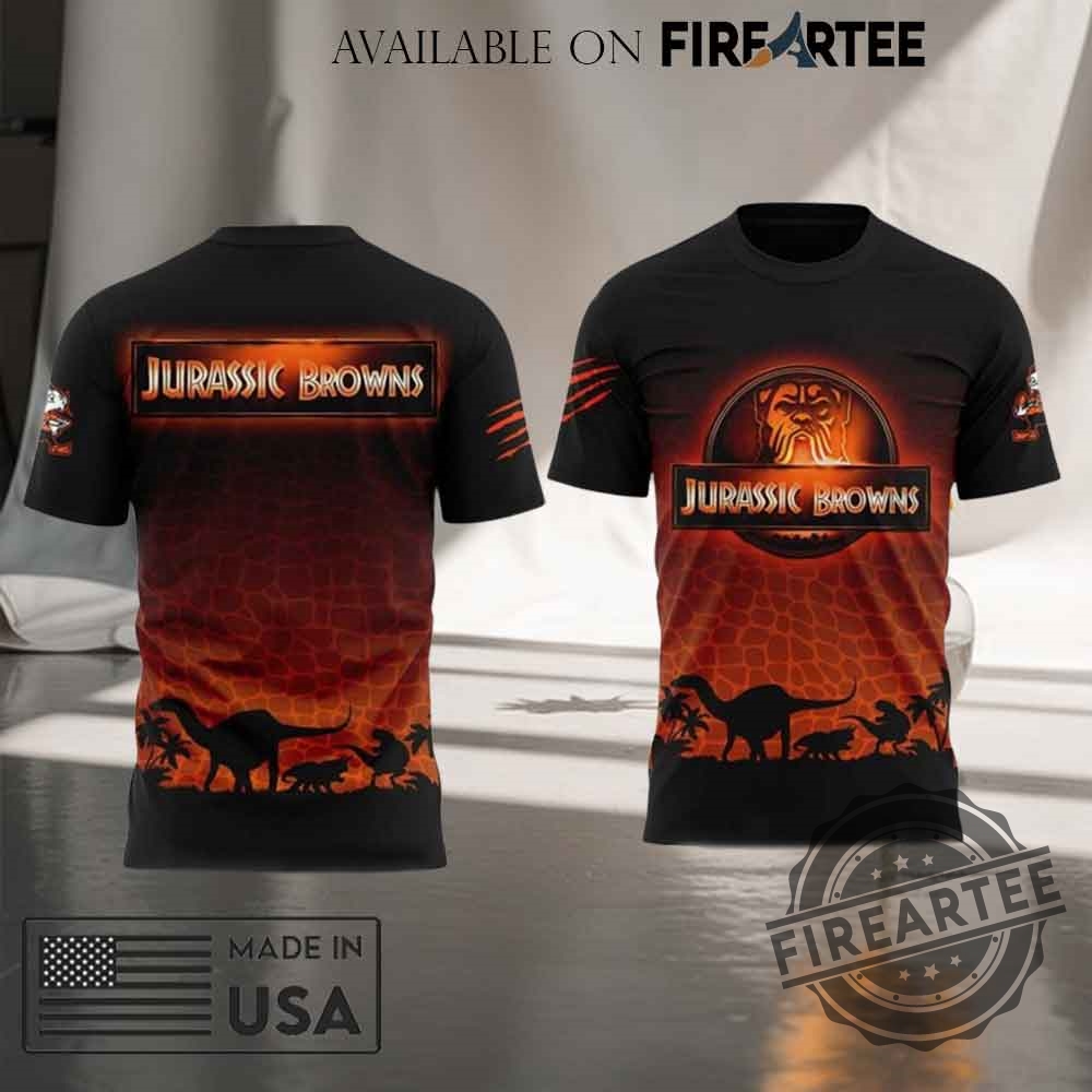"Top 2025 Sportswear: Yankees, Liberty, Angels, Browns, Mets Apparel" 4 Cleveland Browns Jurassic Park 2025 Tshirt
